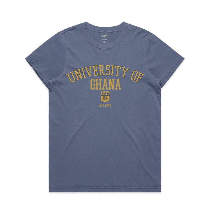 Camiseta azul descolorida para mujer de la Universidad de Ghana para venta al por mayor de Varsity54