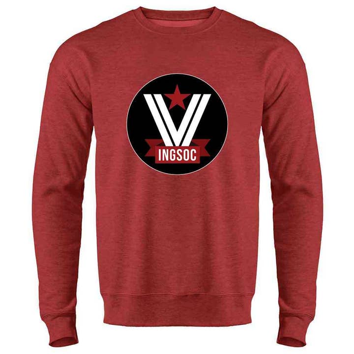 Pop Threads - Wholesale Graphic Sweatshirt - Unisex - INGSOC Logo Literature Books Long Sleeve