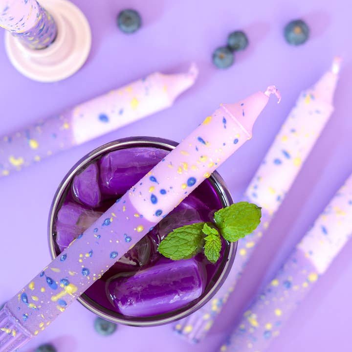 Nordtrice - Wholesale Tapered Candle/Candlestick - Taper candles- Summer Party / Purple Grapes & Confetti3