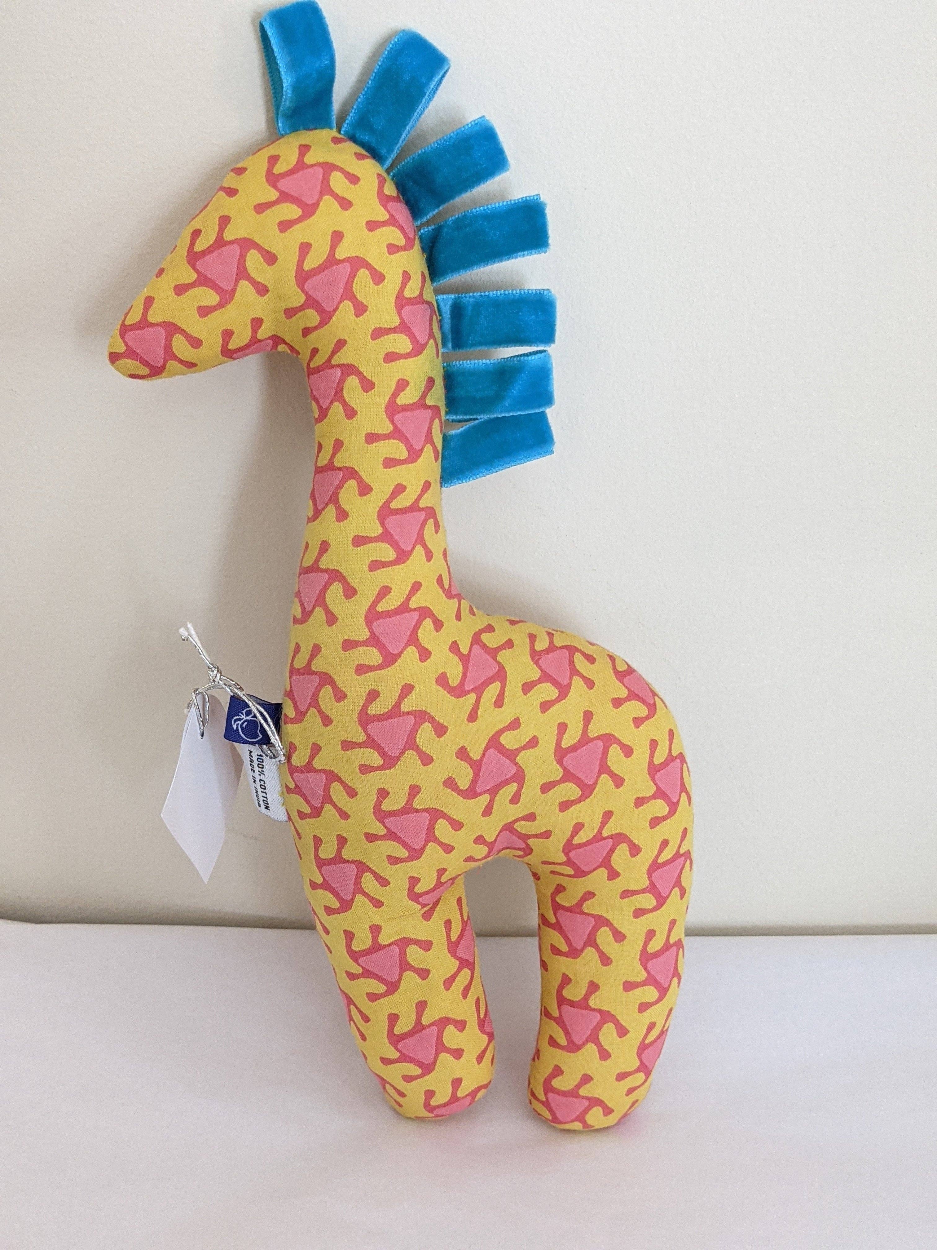 Curiosity - Vente Peluche – enfant et bébé - Jouet en peluche girafe en ruban de coton3