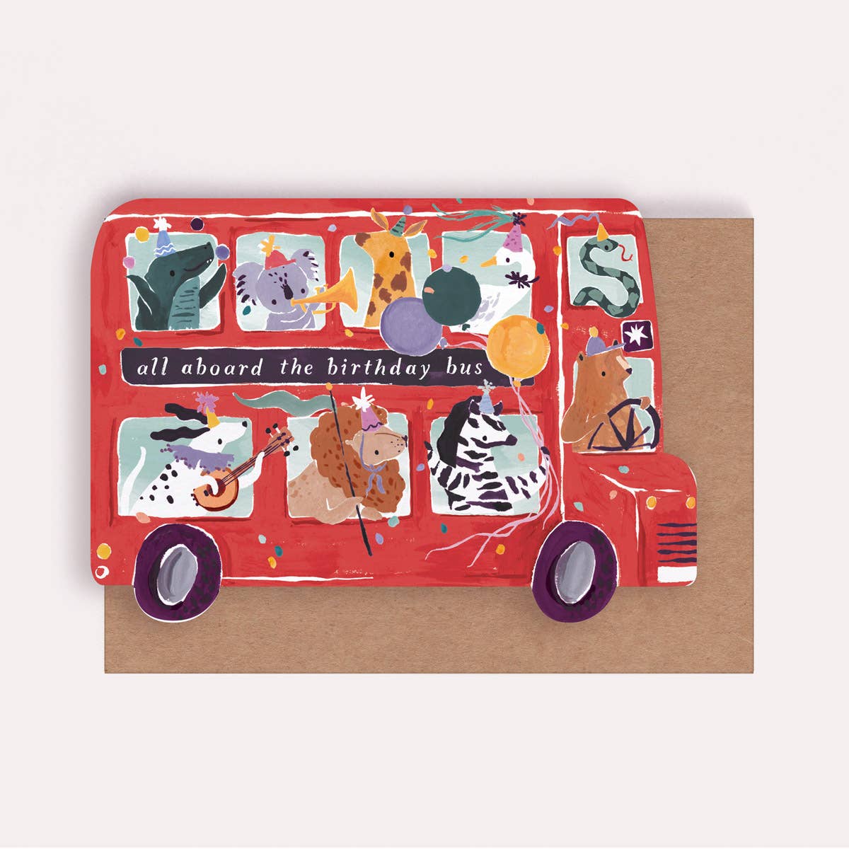 Sister Paper Co. - Wholesale Birthday Card - Party Bus Kids Birthday Card | Childrens Greeting Card3
