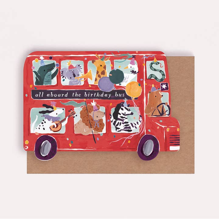Sister Paper Co. - Wholesale Birthday Card - Party Bus Kids Birthday Card | Childrens Greeting Card3