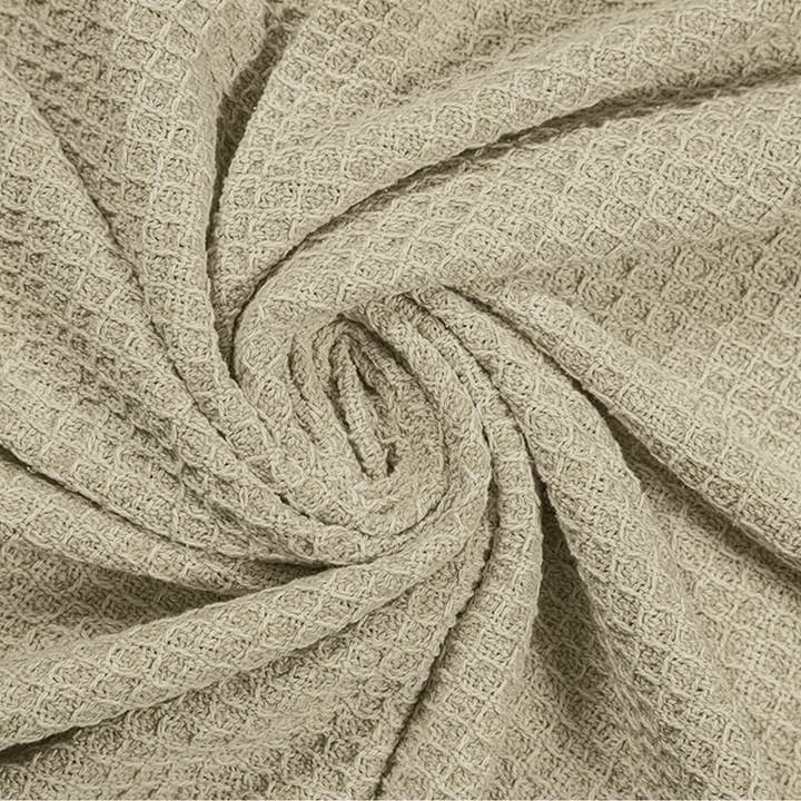 WAFFLE THROW, STONEWASH BEIGE, 50''x60'' 100% COTTON for wholesale on Faire