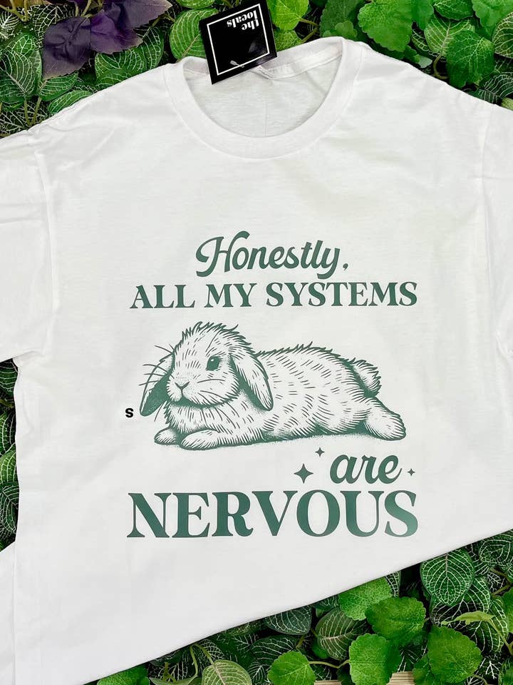 The Locals - Wholesale Screen Printed T-Shirt - Women's - Nervous Bunny Shirt