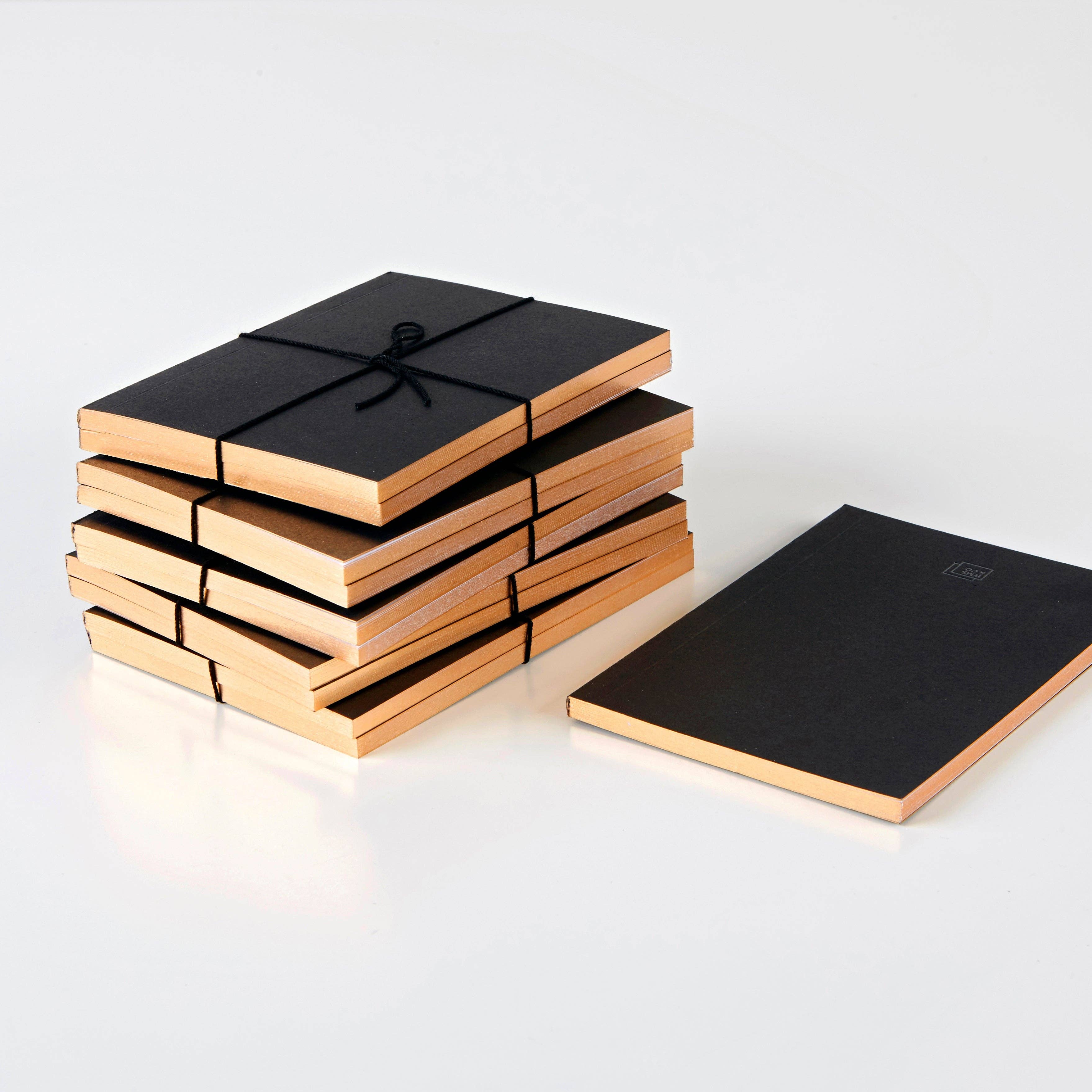 Wms&Co. - Wholesale Notebook - Little Black Notebooks with Rose Gold Edging (set of 2)3