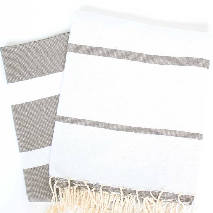 Scents and Feel - Wholesale Beach Towel - Bicolor Canvas Multiband Fouta Towel5