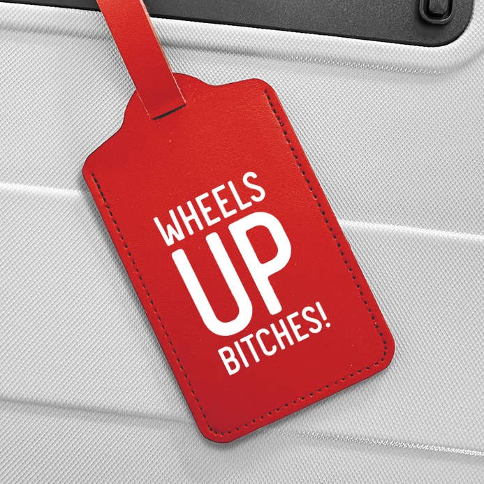 #2202: Wheels Up Luggage Tag for wholesale by Sapling Press