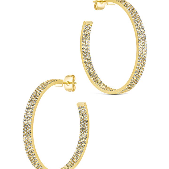 Sterling Forever - Wholesale Hoop Earrings - Velma CZ Statment Hoops2