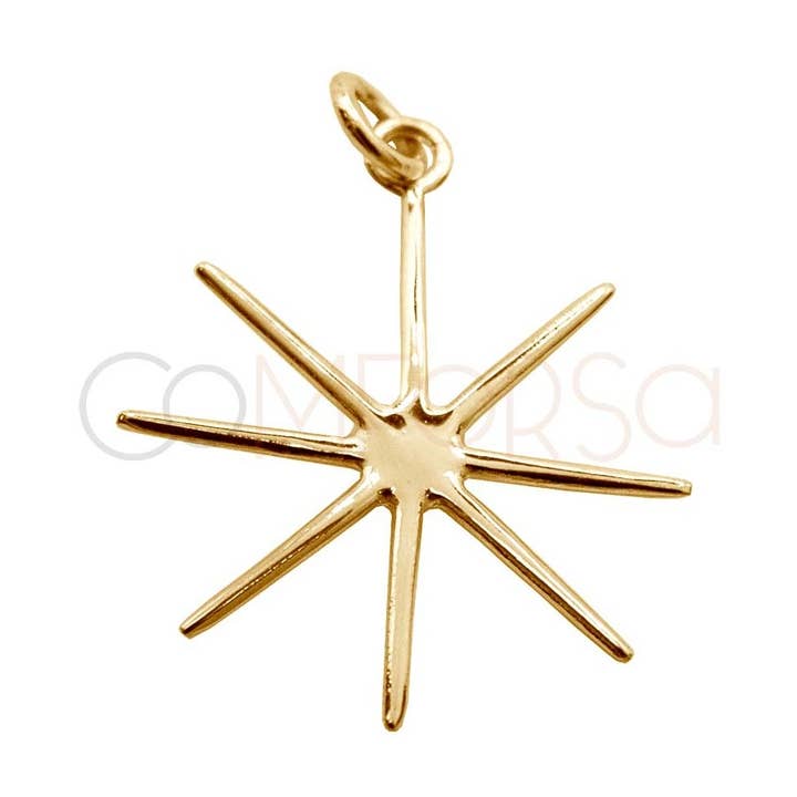 Gold-Plated Sterling Silver 925 Asterisk Pendant 20Mm for wholesale by COM FORSA SL