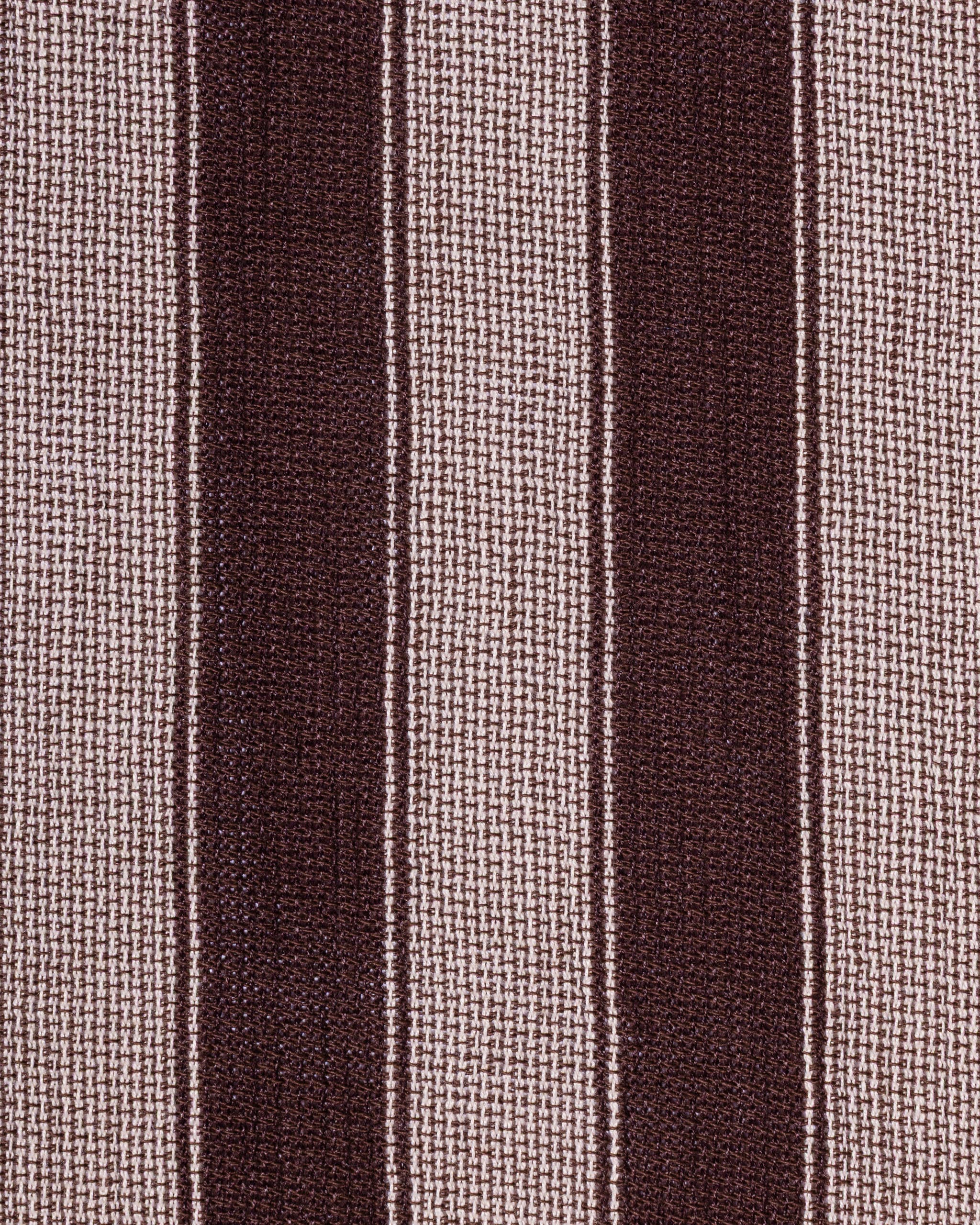 Marron #3 Chemise à rayures texturées pour hommes [HF-3300-Brown #3]  en vente sur Faire0