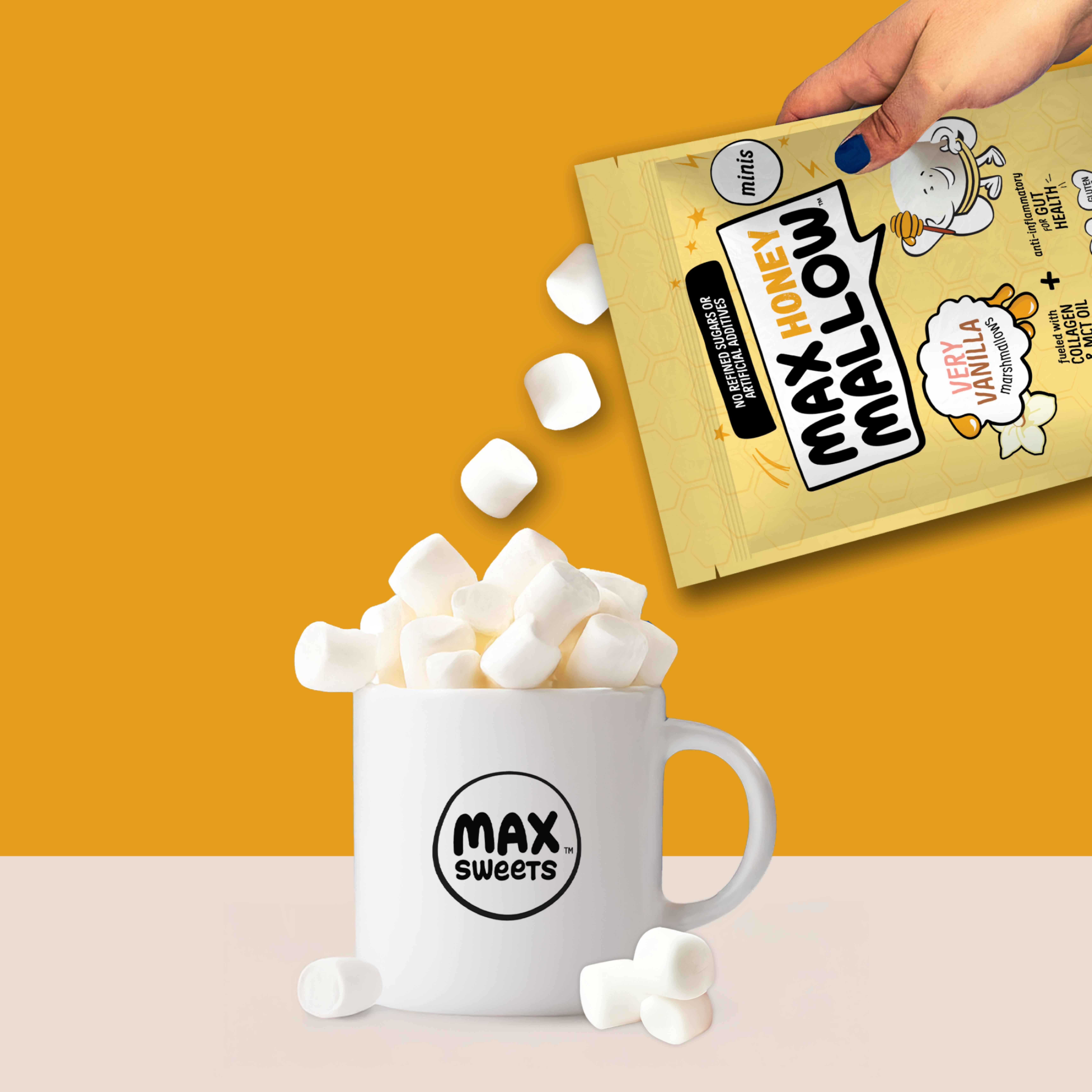 Max Sweets - Venta al por mayor Nubes de golosina - ¡NUEVO! MAX HONEY Mini Malvaviscos Muy Vainilla3