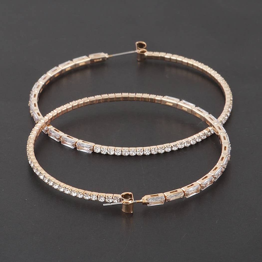 3AM BY H&D ACCESSORIES – wholesale Hoop earrings – Rhinestone Crystal Hoop Earrings1