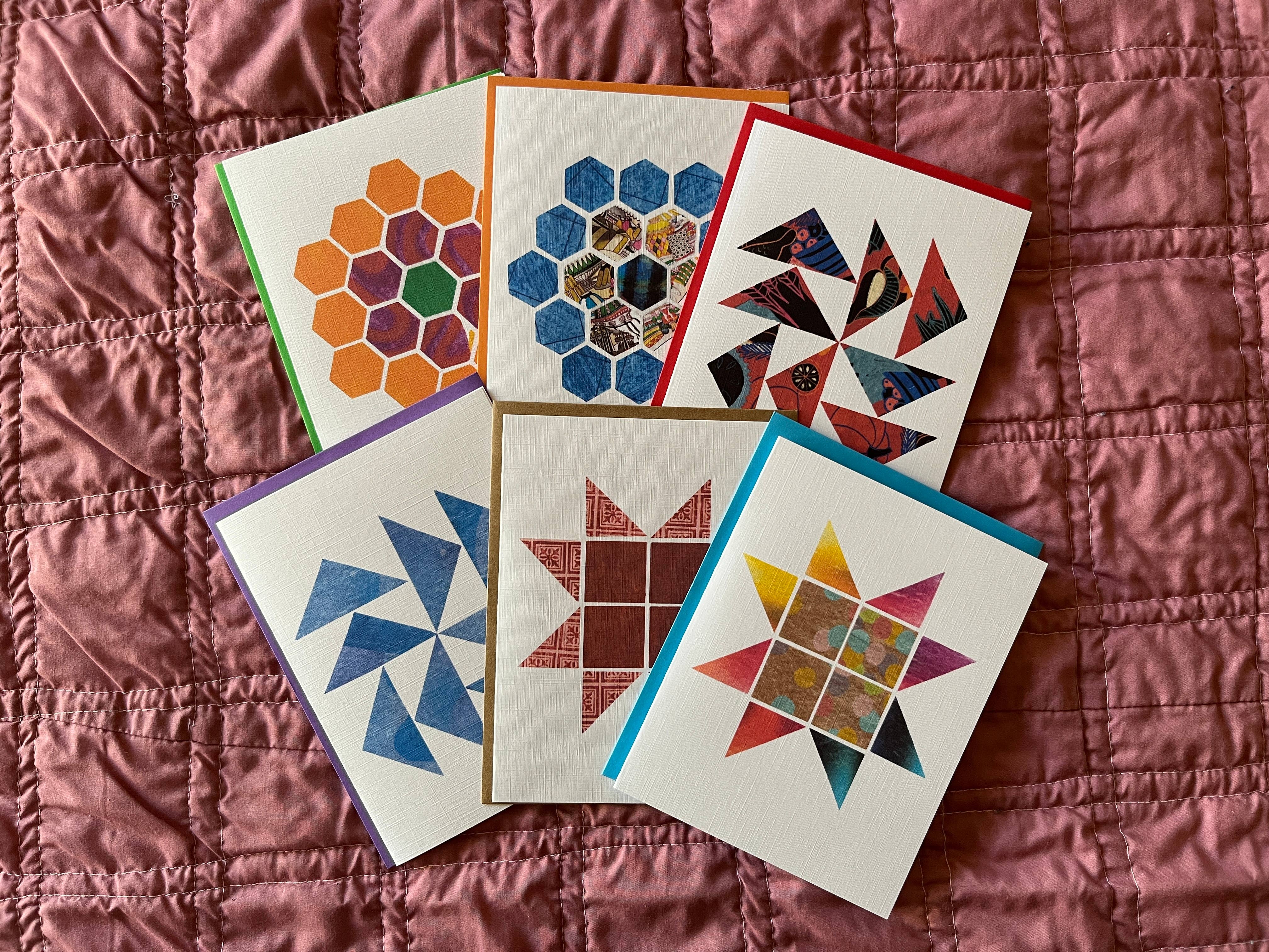 Cozy Arts - Wholesale Everyday Greeting Card - Quilt Block Greeting Cards, Boxed Set of 61