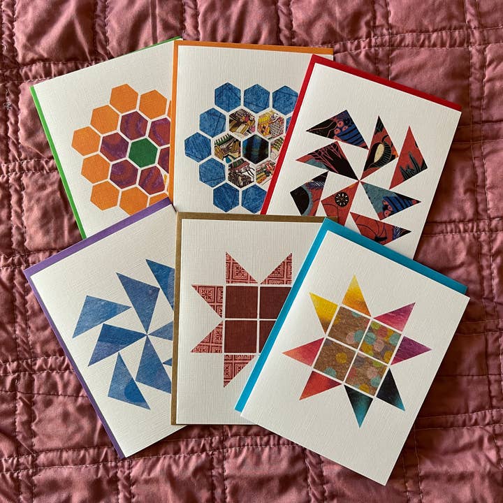 Cozy Arts - Wholesale Everyday Greeting Card - Quilt Block Greeting Cards, Boxed Set of 61