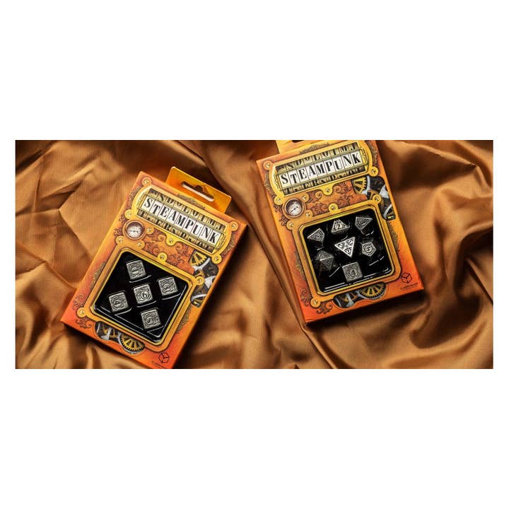 Cardshouse – Engroshandel Terninger – Metal Steampunk terningssæt2