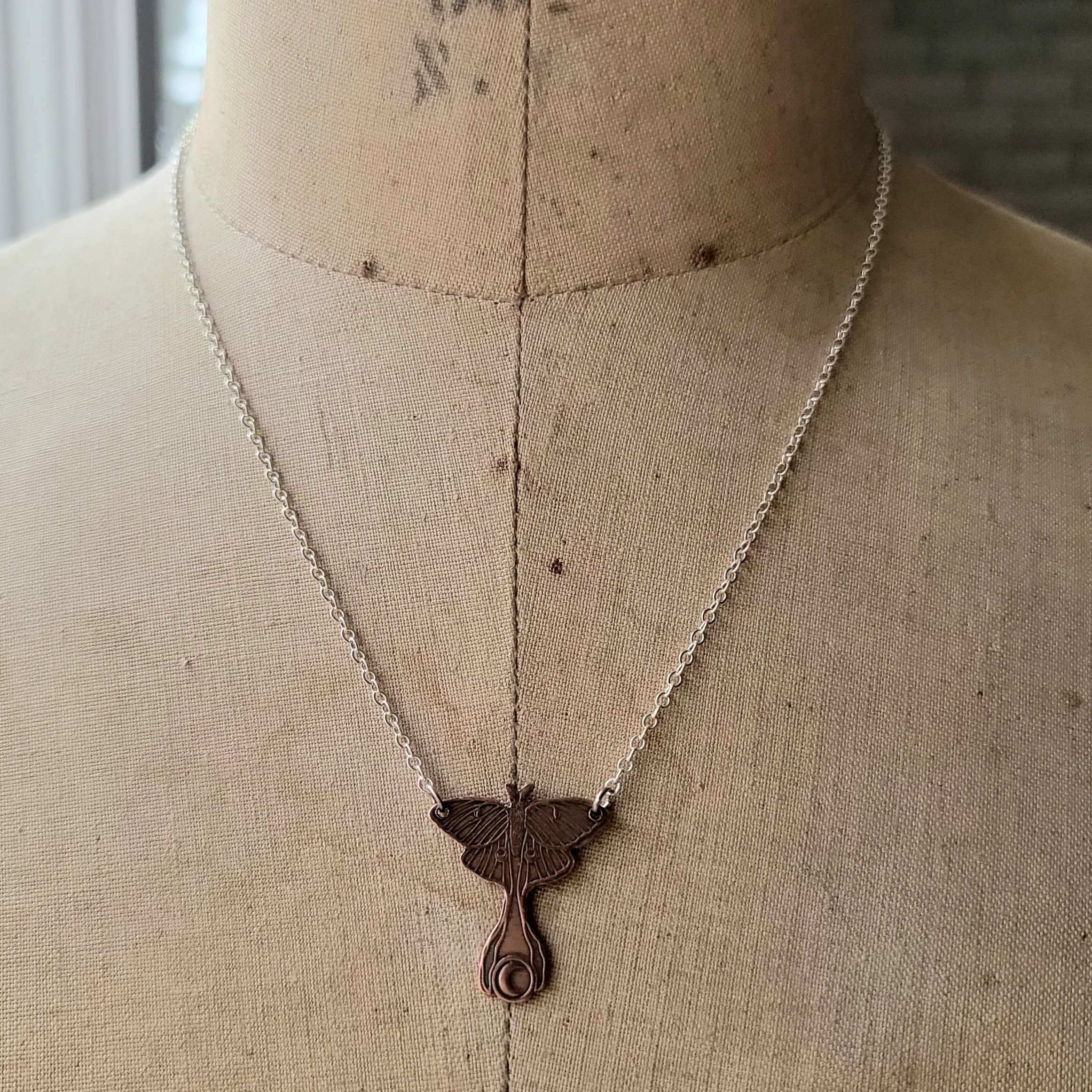 Verdilune - Wholesale Pendant/Charm Necklace - Copper Luna Moth Necklace2
