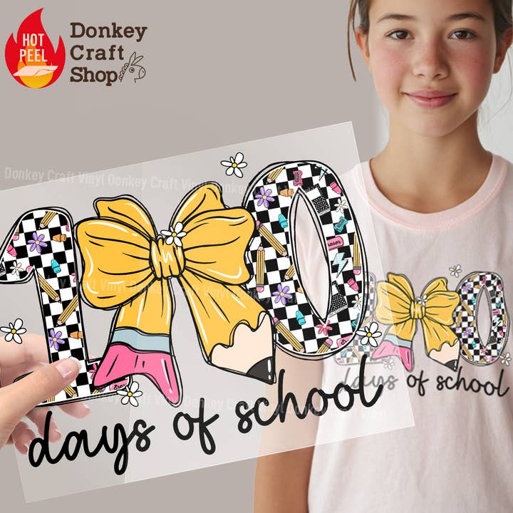 100 dages skole DTF-overførsler, klar til at presse for engroshandel hos Donkey Craft