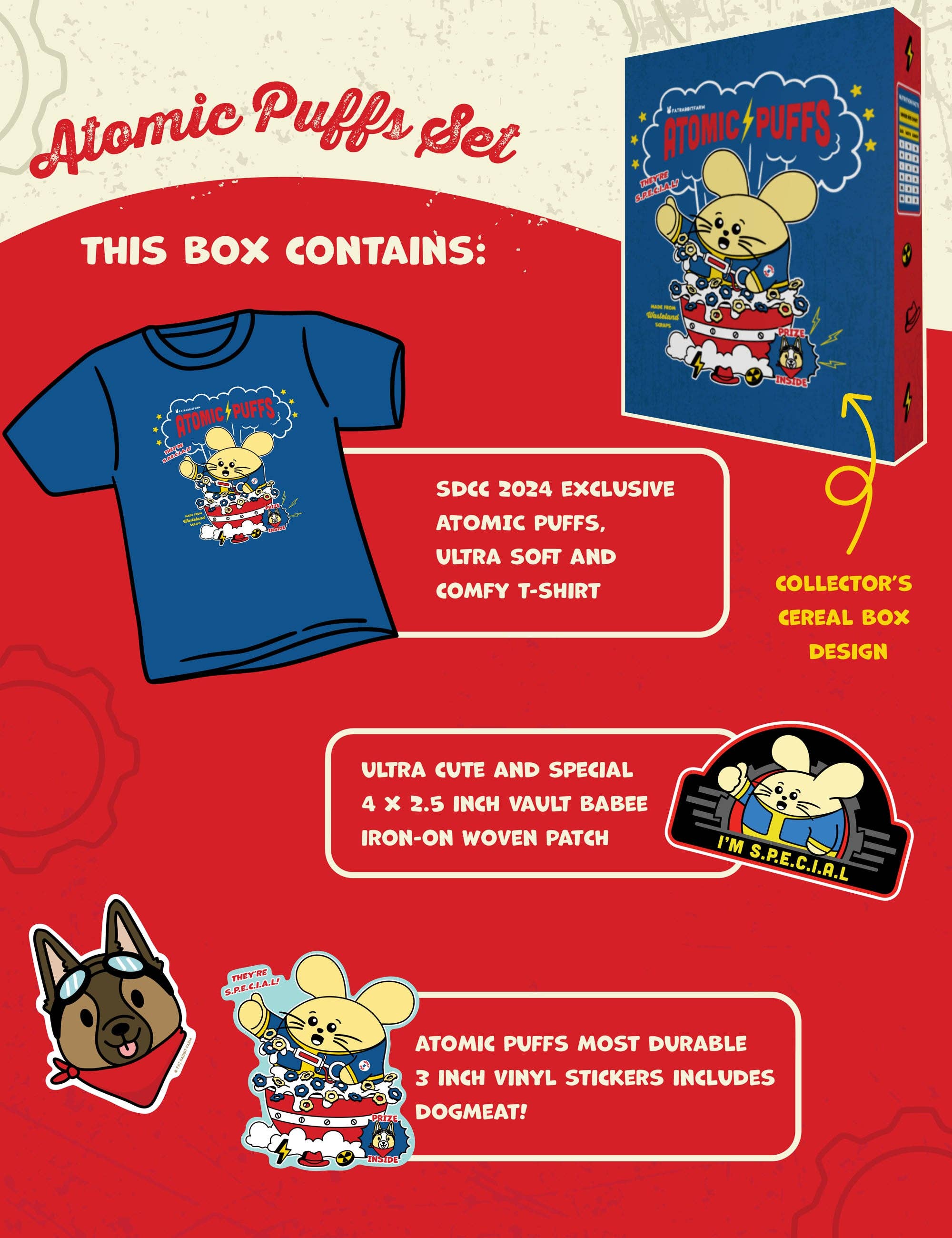 Fat Rabbit Farm / Pandi the Panda – wholesale T-shirt (graphic) – unisex – Atomic Puffs Cereal Box Set2