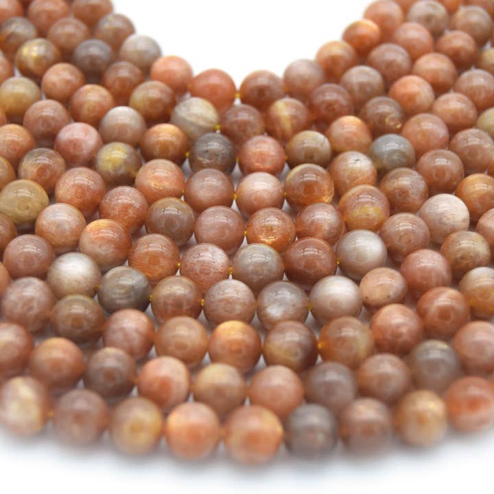 Sunstone Beads | 6mm, 8mm, 10mm, 12mm, 14mm | Round Smooth Sunstone Beads for wholesale by Only Beads