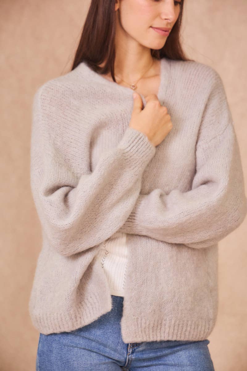 Calie Paris – Großhandel Strickpullover – Damen – Offene Mohair-Mischung Strickjacke16