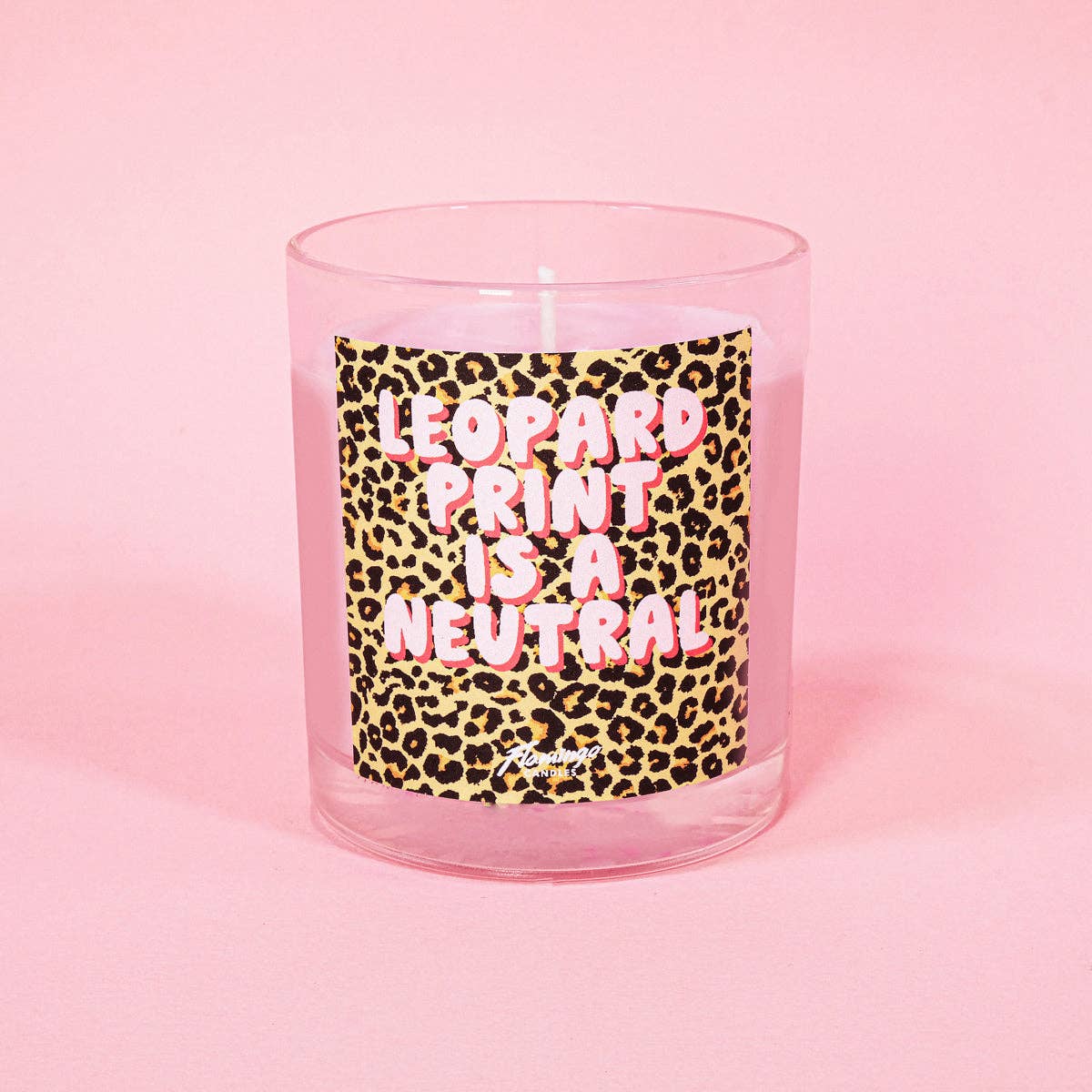 Flamingo Candles - Vente Bougie en bocal - Bougie parfumée motif léopard et senteur pastèque