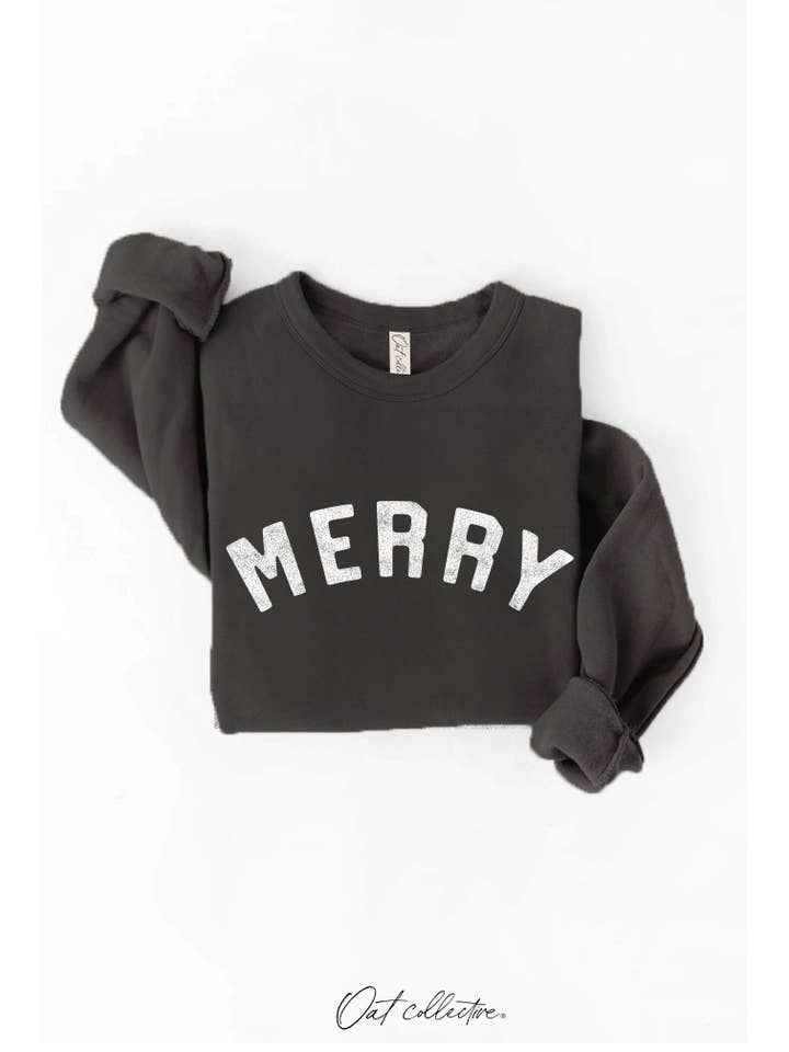 OAT COLLECTIVE - Wholesale Graphic Sweatshirt - Women's - MERRY Graphic Sweatshirt
