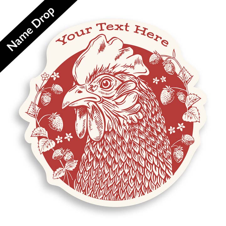 Pegatina de Pollo y Bayas | Personalizable para venta al por mayor de Counter Couture