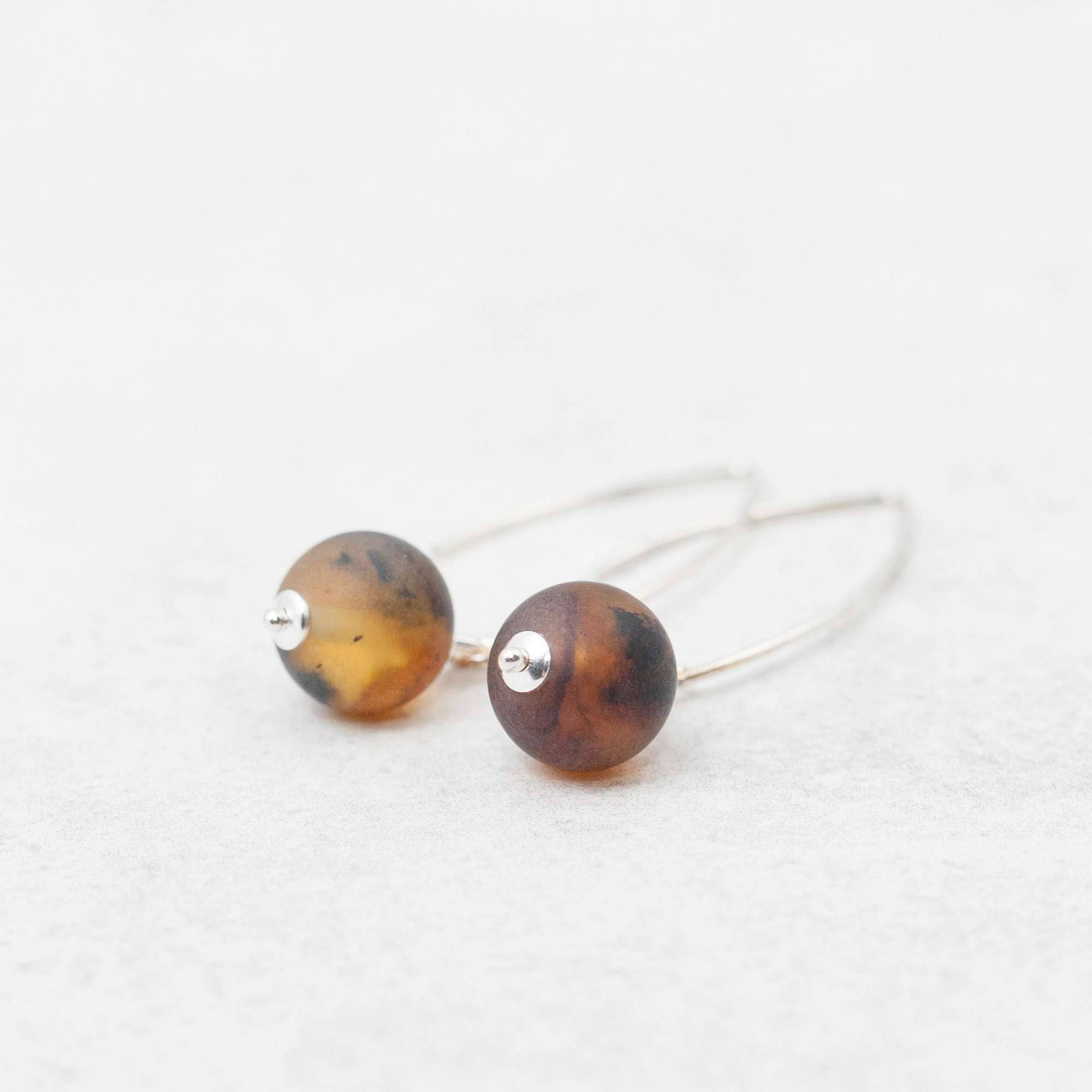 Marcin Waryszak - Wholesale Hoop Earrings - Green Amber Earrings Natural Baltic Amber Earrings Amber7