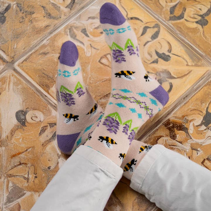 Polar Star - Wholesale Socks - Unisex - Bee Socks | Warm Socks | Purple Socks | Woodland Socks1