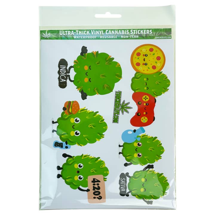 Torched Life - Wholesale Sticker - Marijuana Stickers - Adorabuds - Set of 63