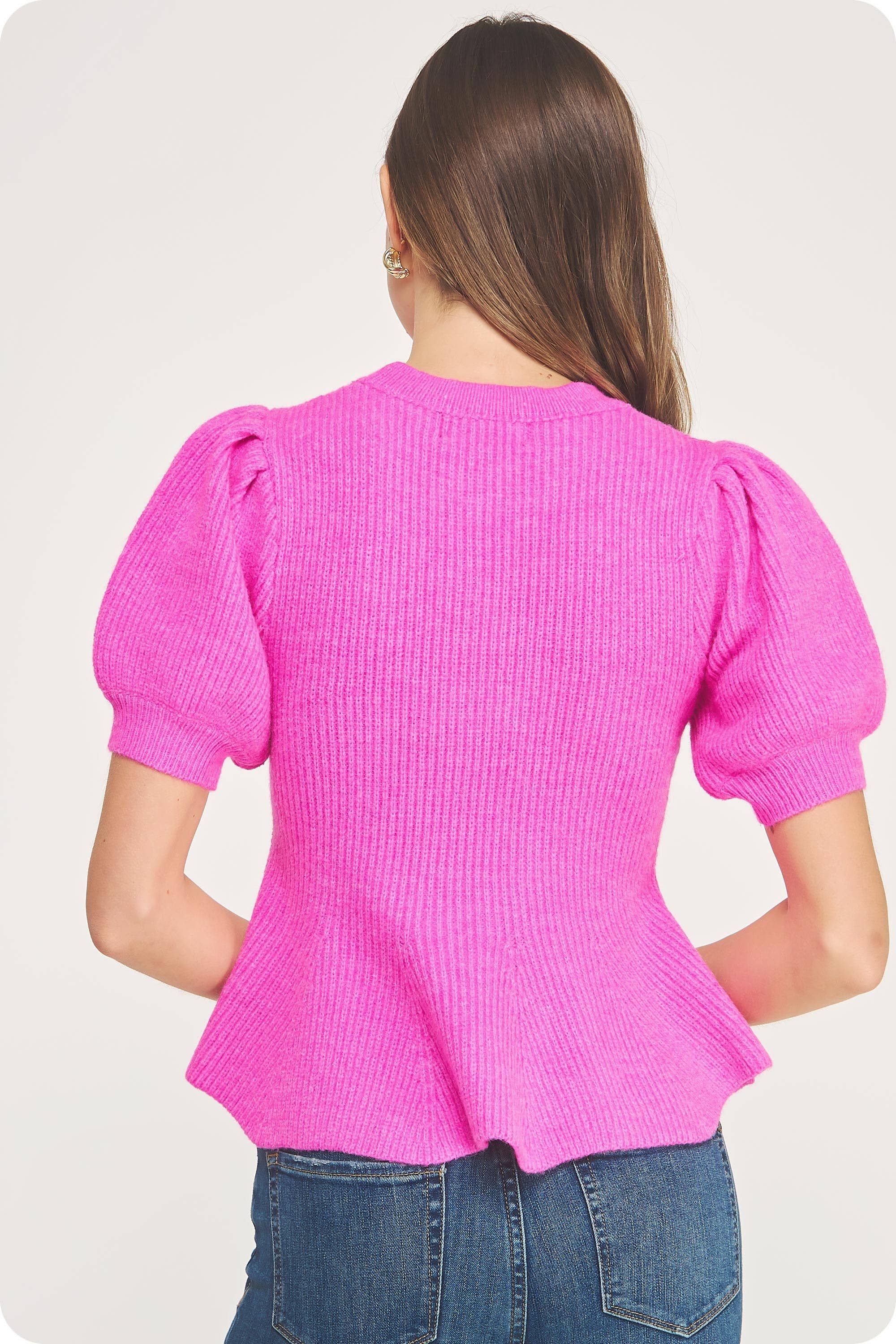 Strut & Bolt - Wholesale Tunic Sweater - Women's - Flared Puff Sleeve Knit Top15