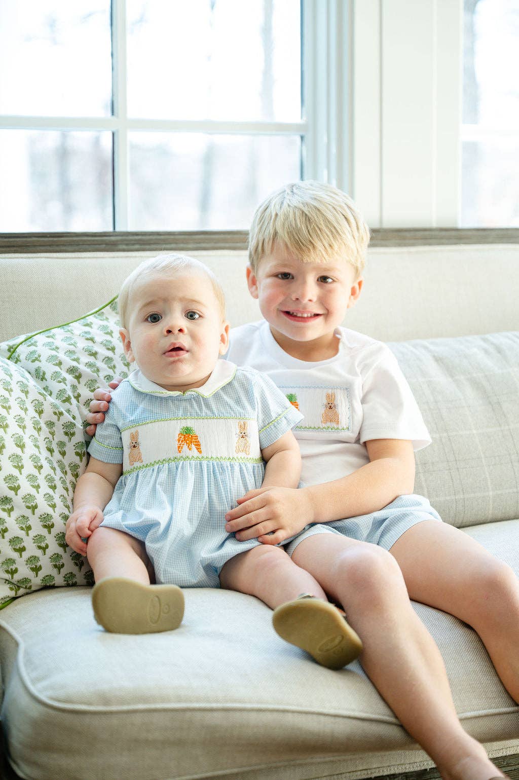 Ruth and Ralph - Wholesale Top & Short Set - Kids - Easter Bunny and Carrots Smocked Beau T-Shirt/Shorts Set8