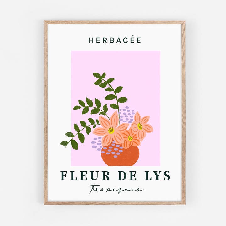 Fleur de Lys blomsterplakat for engroshandel hos Graphijoy
