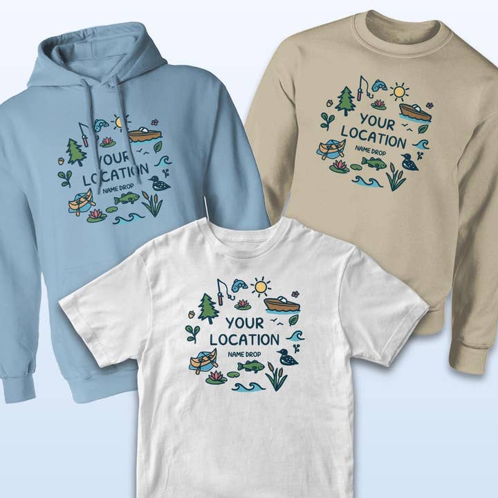 RetroPlanet - Wholesale T-Shirt (Graphic) - Unisex - Your Lake Doodles Name Drop, T-shirt, Sweatshirt, Hoodie