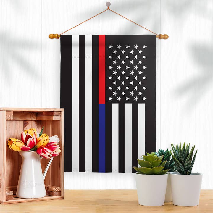 Two Group Flag Co - Wholesale Flag - US Thin Red and Blue Line First Responders Police Decor Flag2
