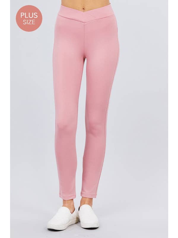 Vanilla Monkey - Wholesale Athletic Pants - Women's - Plus Size Seagull Shaped Waistband Mid Rise Pants8