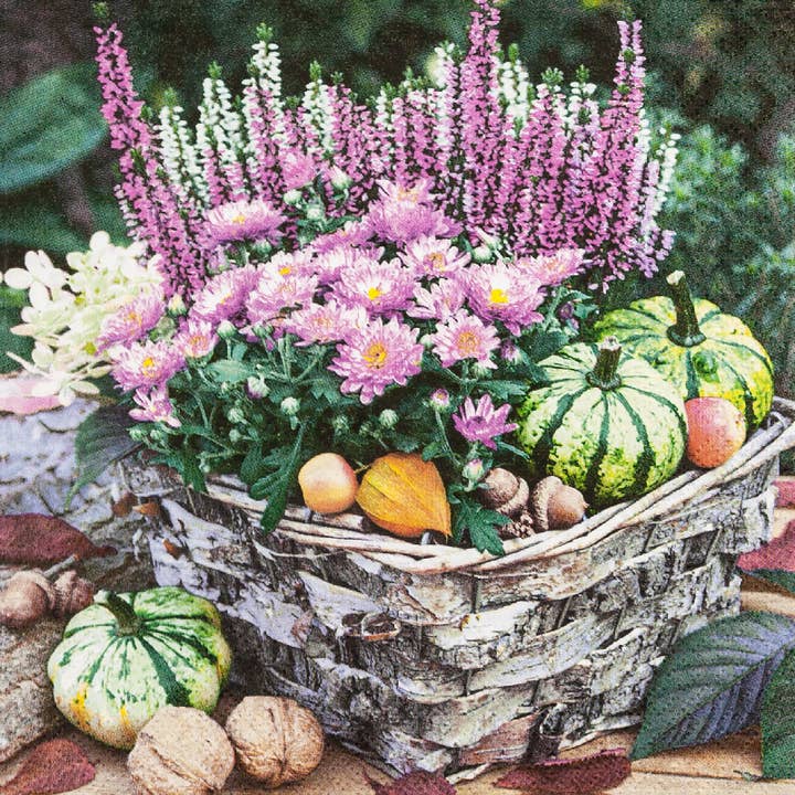 Lunch Napkin - Autumn Basket for wholesale by Elegant Gifts