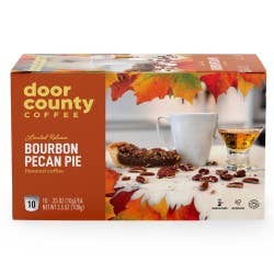 10 Count Bourbon Pecan Pie FALL Flavored Specialty Coffee for wholesale by Door County Coffee