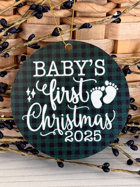 Ornement de Noël Premier Noël de Bébé 2025 pour la vente par SHY Designs, LLC