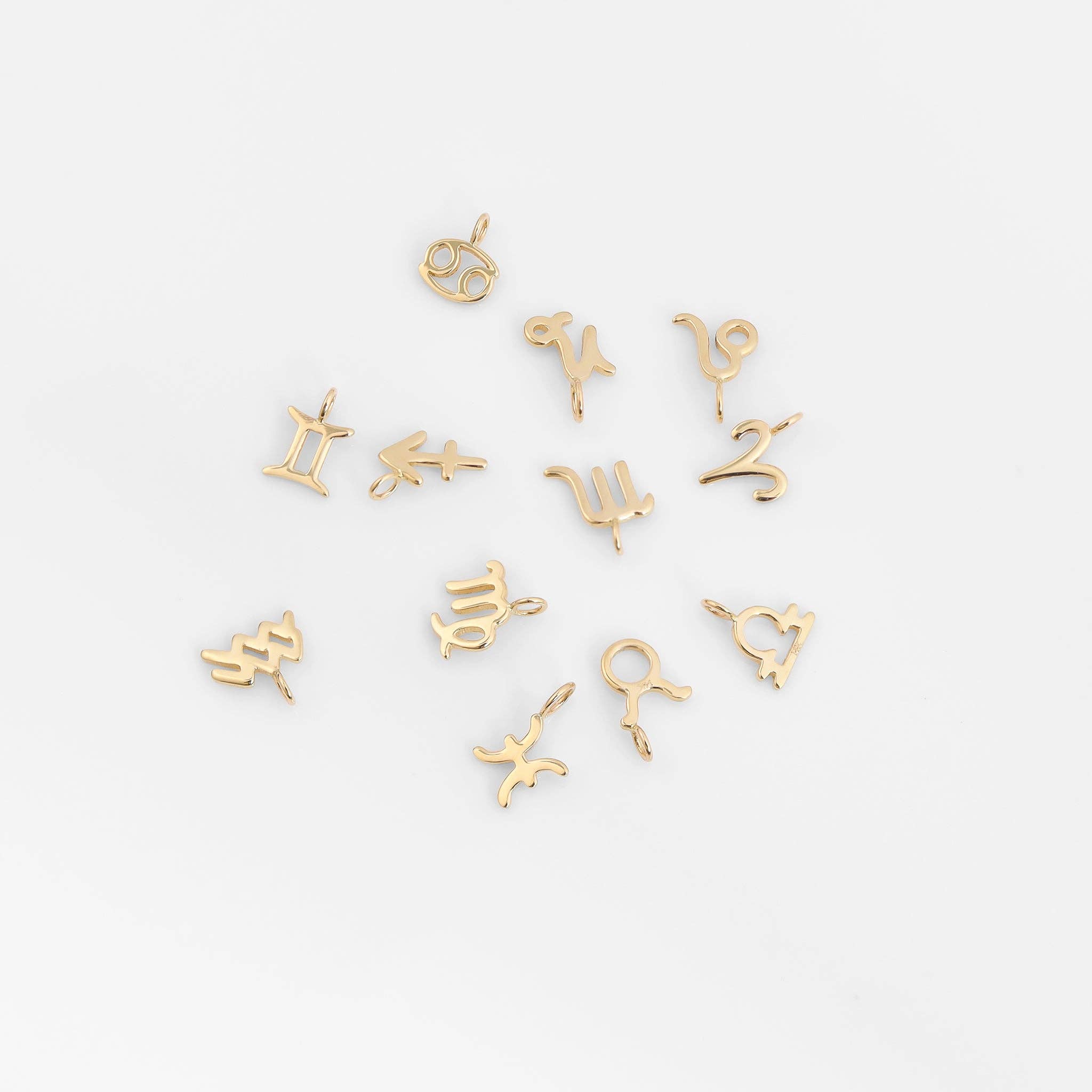 WJW - Wholesale Individual Charm/Pendant - 14K Solid Gold Zodiac Charms for Permanent Jewelry2