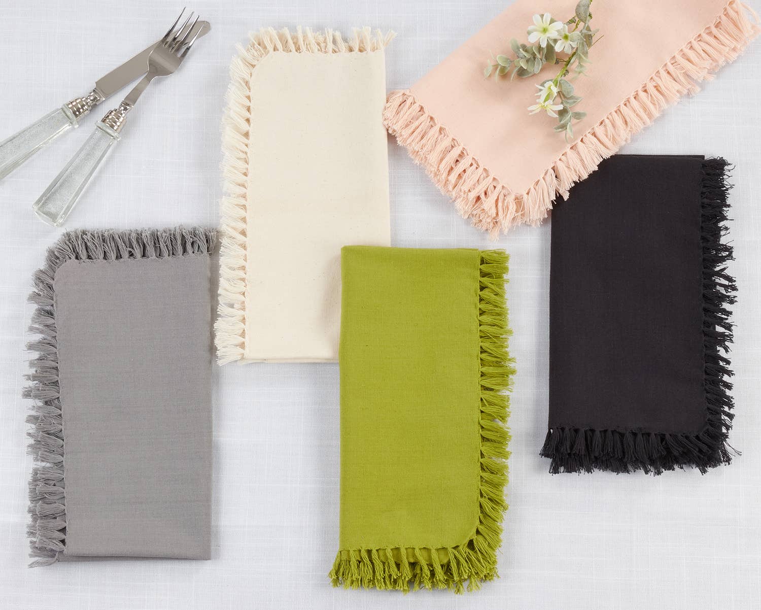 Fennco Styles - Wholesale Dinner & Cloth Napkin - Fringed 20" Cotton Dinner Napkin9