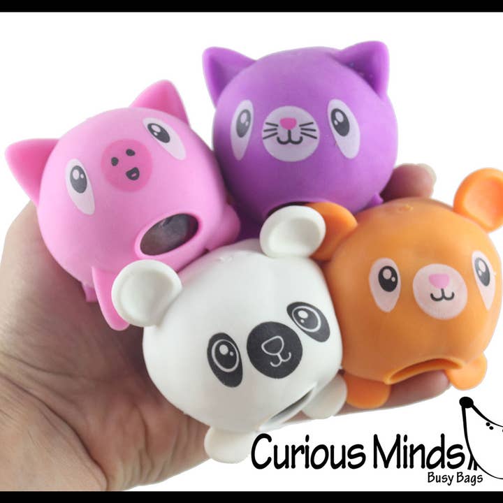 Curious Minds Toys - Wholesale Squishy Toy - Kids & Baby - 1Â Animal Water Bead Filled Squeeze Stress Balls - Pig, Pand