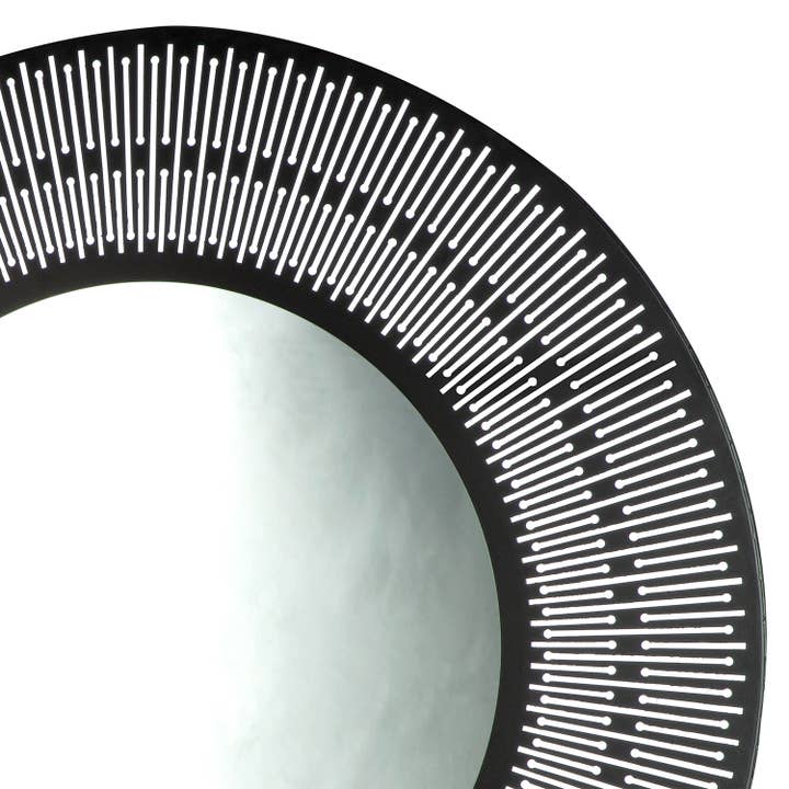 Round mirror Como black H. 76 cm, PU 1 for wholesale on Faire1