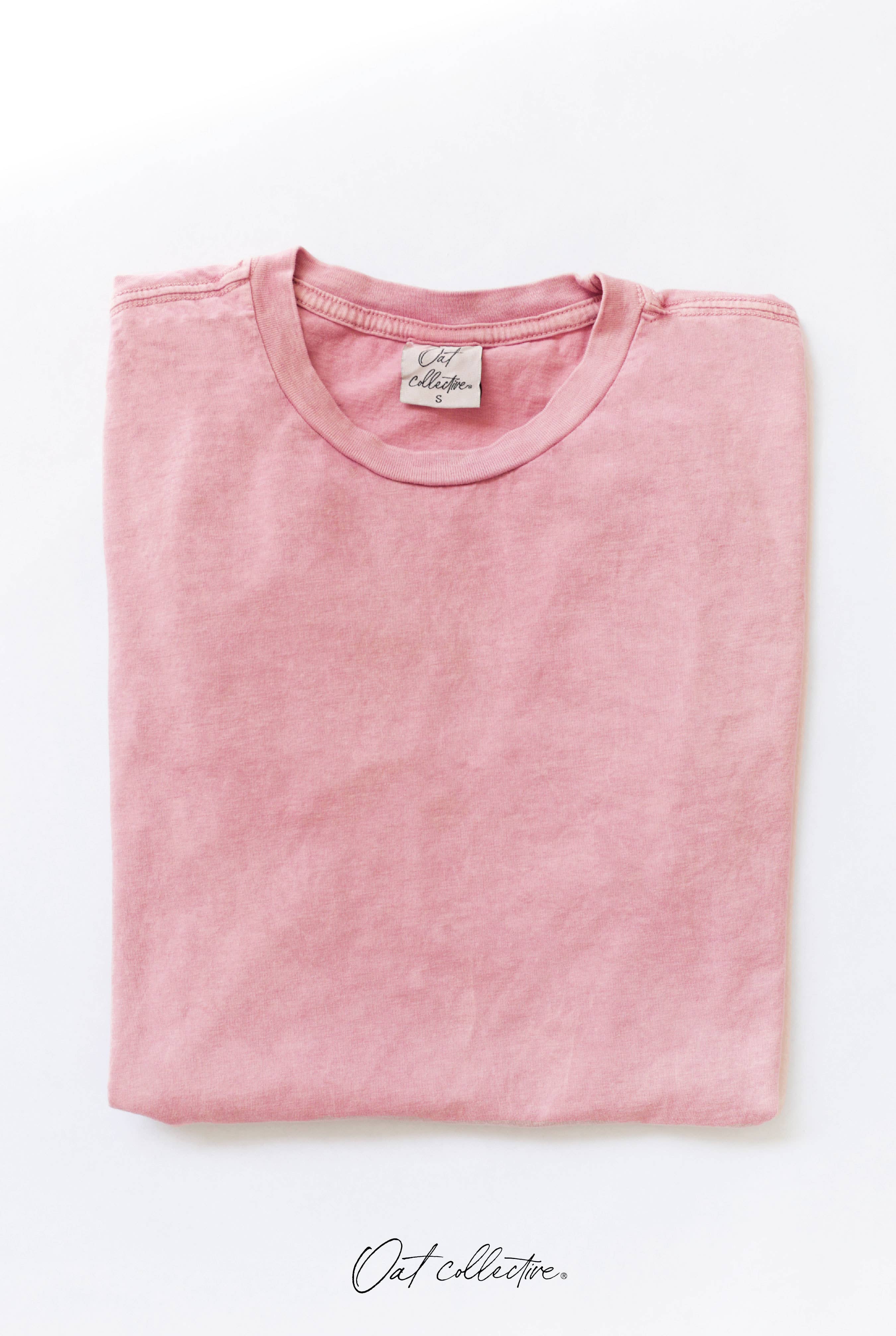 OAT COLLECTIVE – wholesale T-shirt – women's – Basic Blank Mineral Washed Graphic Tee17