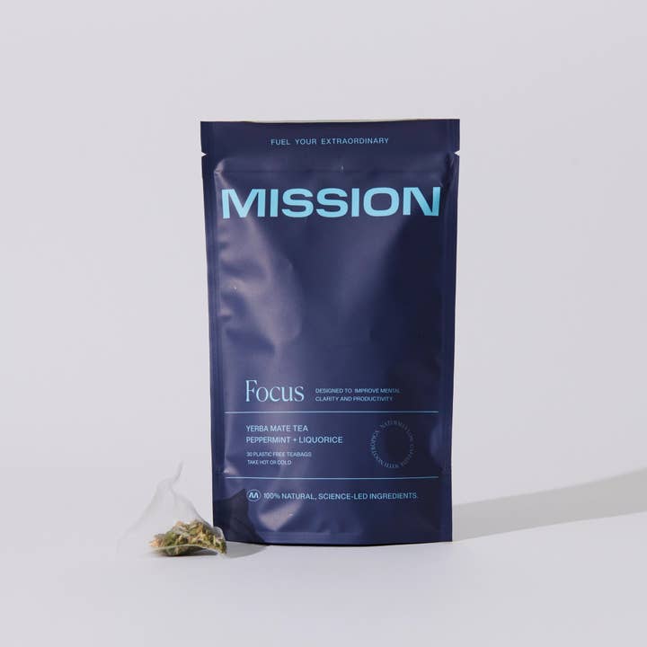 Focus Yerba Mate Tea with Peppermint 30 teabags for wholesale by MISSION