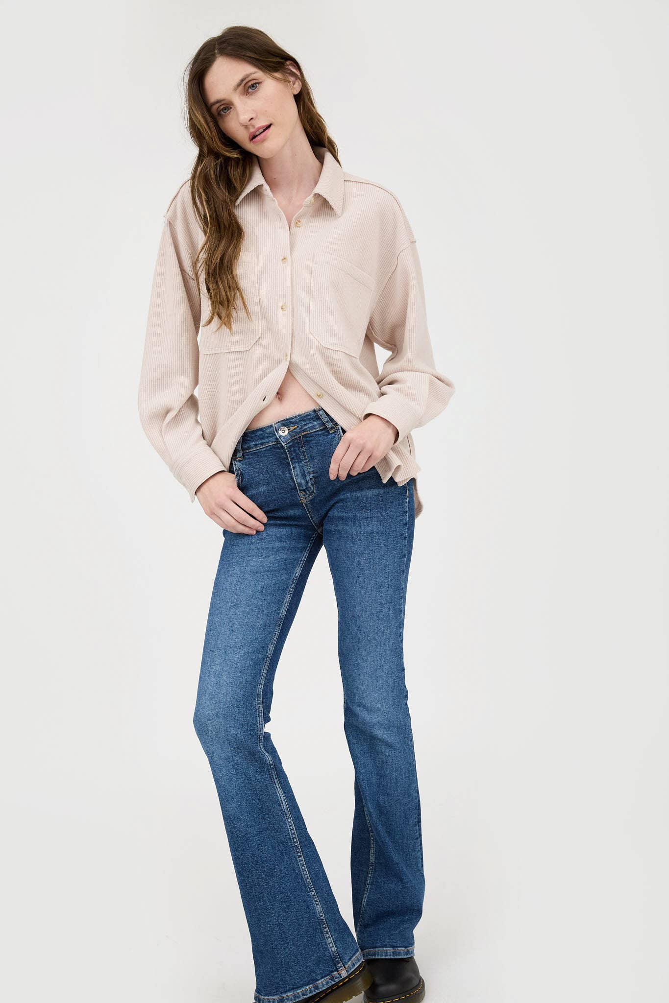 Blu Pepper - Wholesale Knit Top - Women's - RIB KNIT EXPOSED SEAM BUTTON UP TOP3