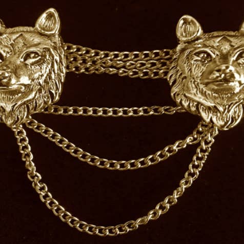 Wolf-Mantelverschluss, groß, Silber oder Gold für den Großhandel von Silver Lady Inc.