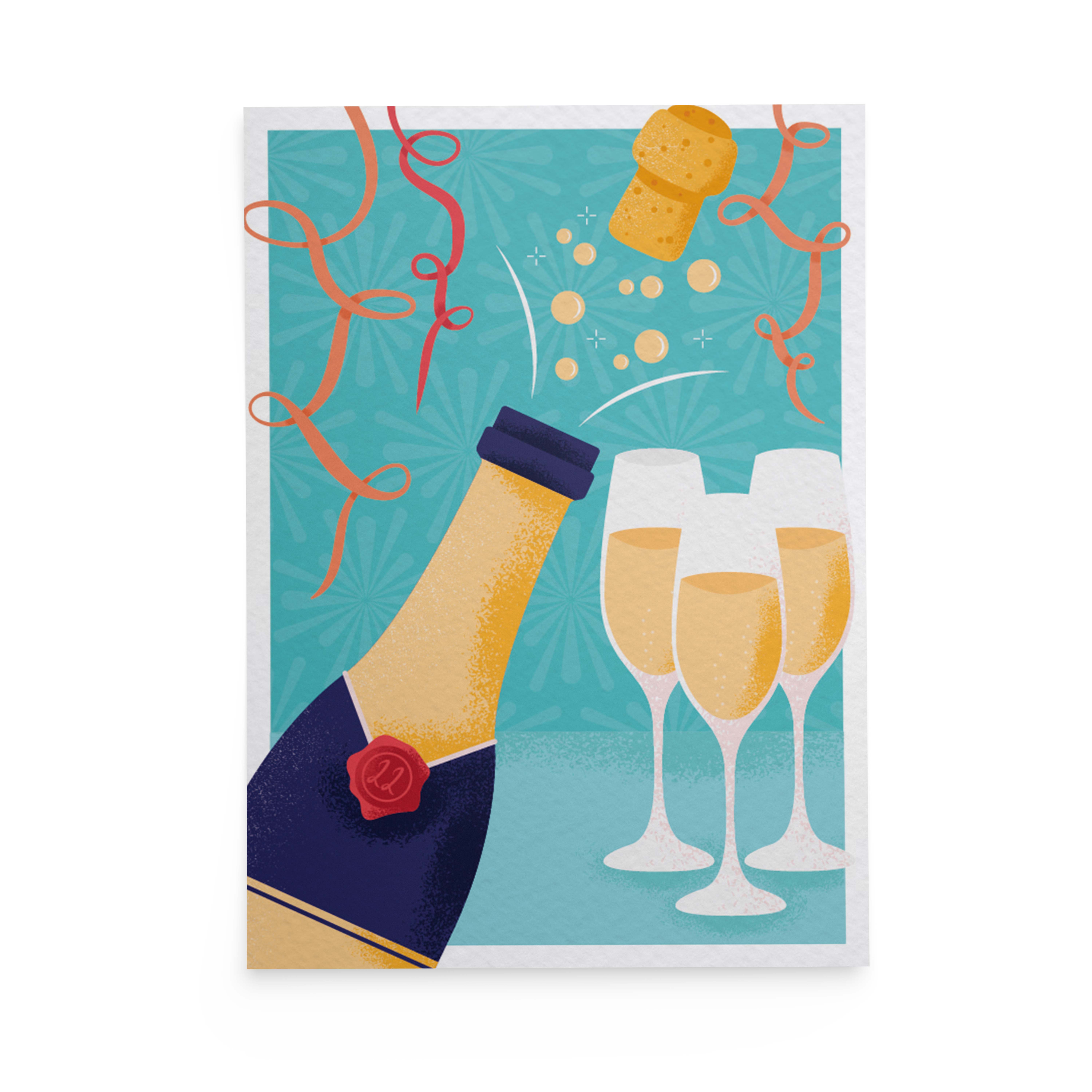 Studio Jubel - Wholesale Everyday Greeting Card - Popping champagne, postcard0