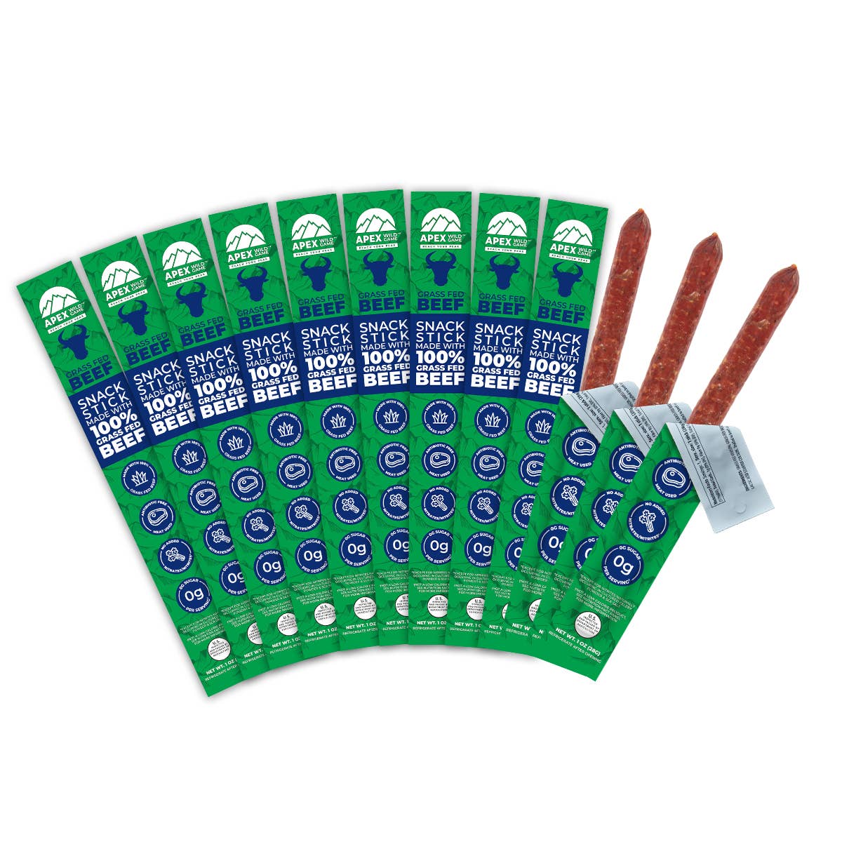 Farmers' Market Foods - Wholesale Jerky - Grass Fed Beef Snack Sticks - Caddy of 121