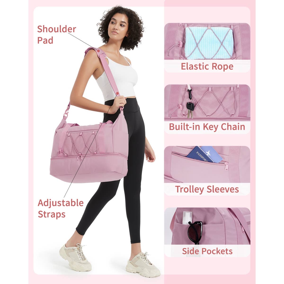 wandf - Wholesale Weekender Bag - Unisex - Travel Duffel Weekender Overnight Bag Carry on Tote Bags32